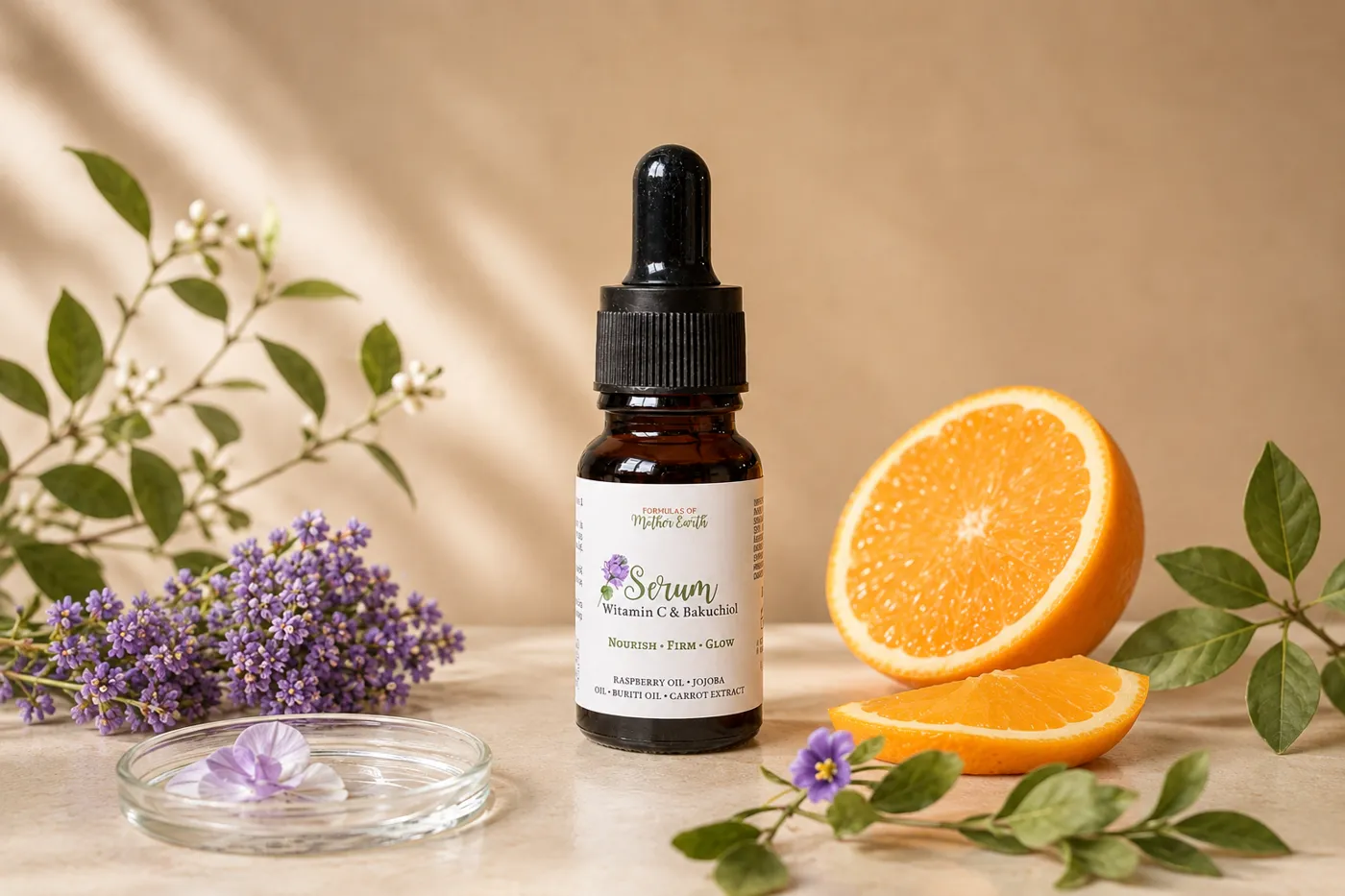 Serum z witaminą C i bakuchiolem, 10 ml - Formulas of Mother Earth